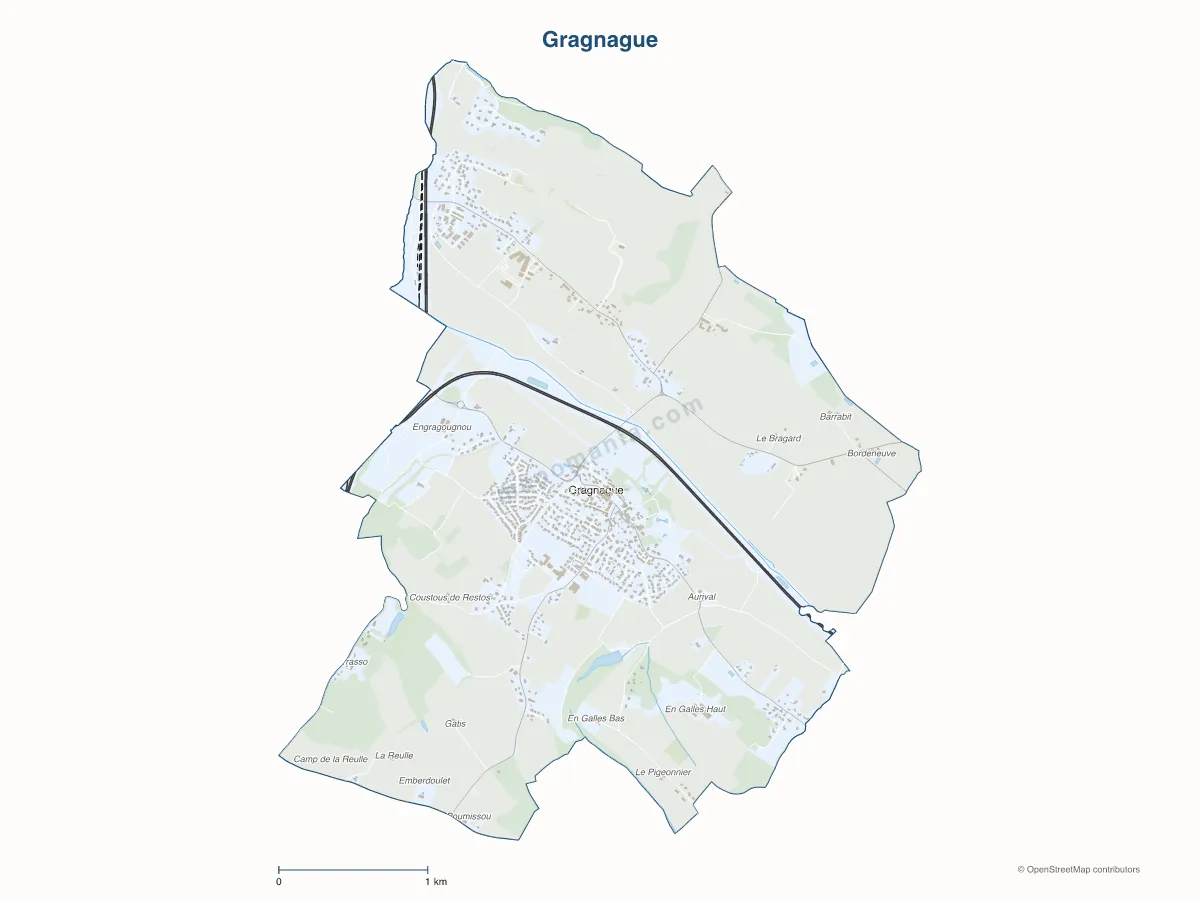 Carte de Gragnague à personnaliser