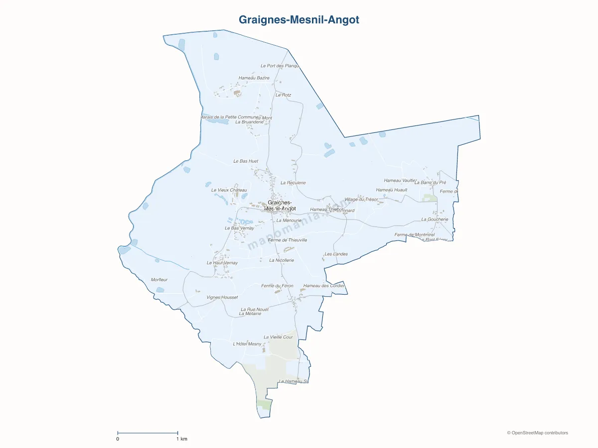 Carte de Graignes-Mesnil-Angot à personnaliser