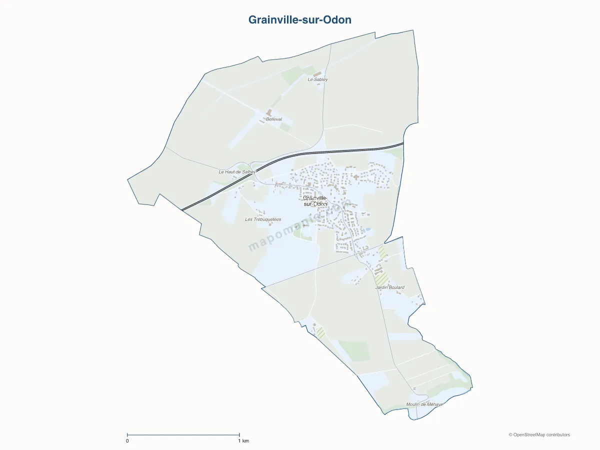 Carte de Grainville-sur-Odon à personnaliser