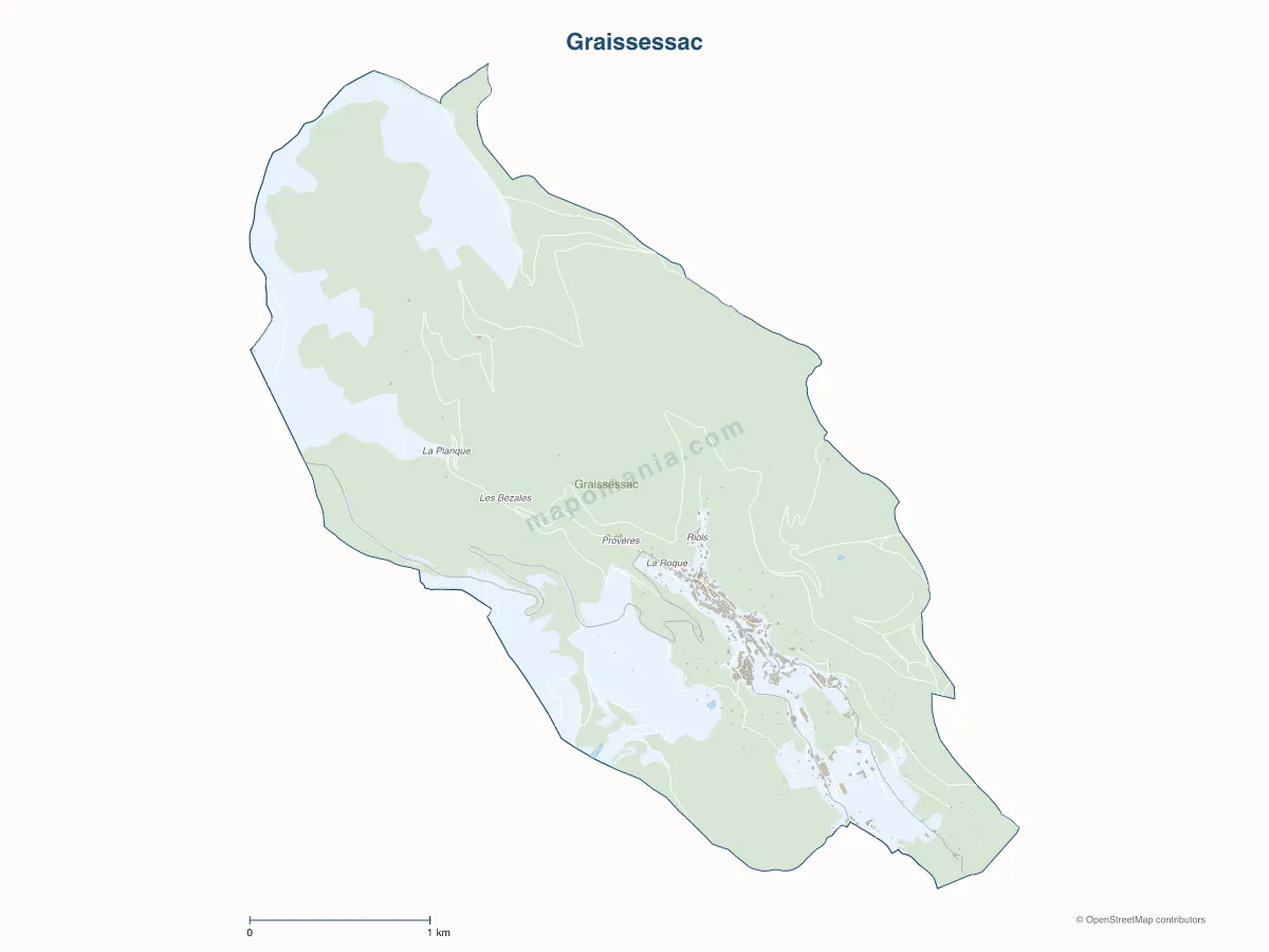 Carte de Graissessac à personnaliser