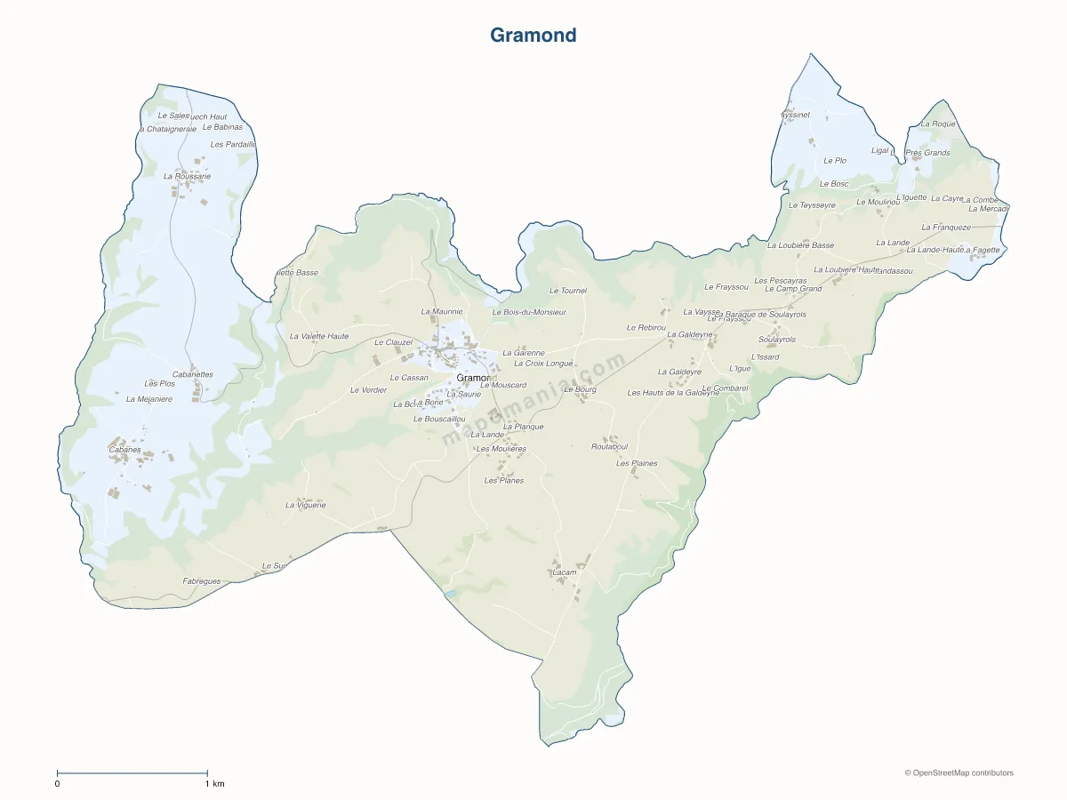Carte de Gramond à personnaliser