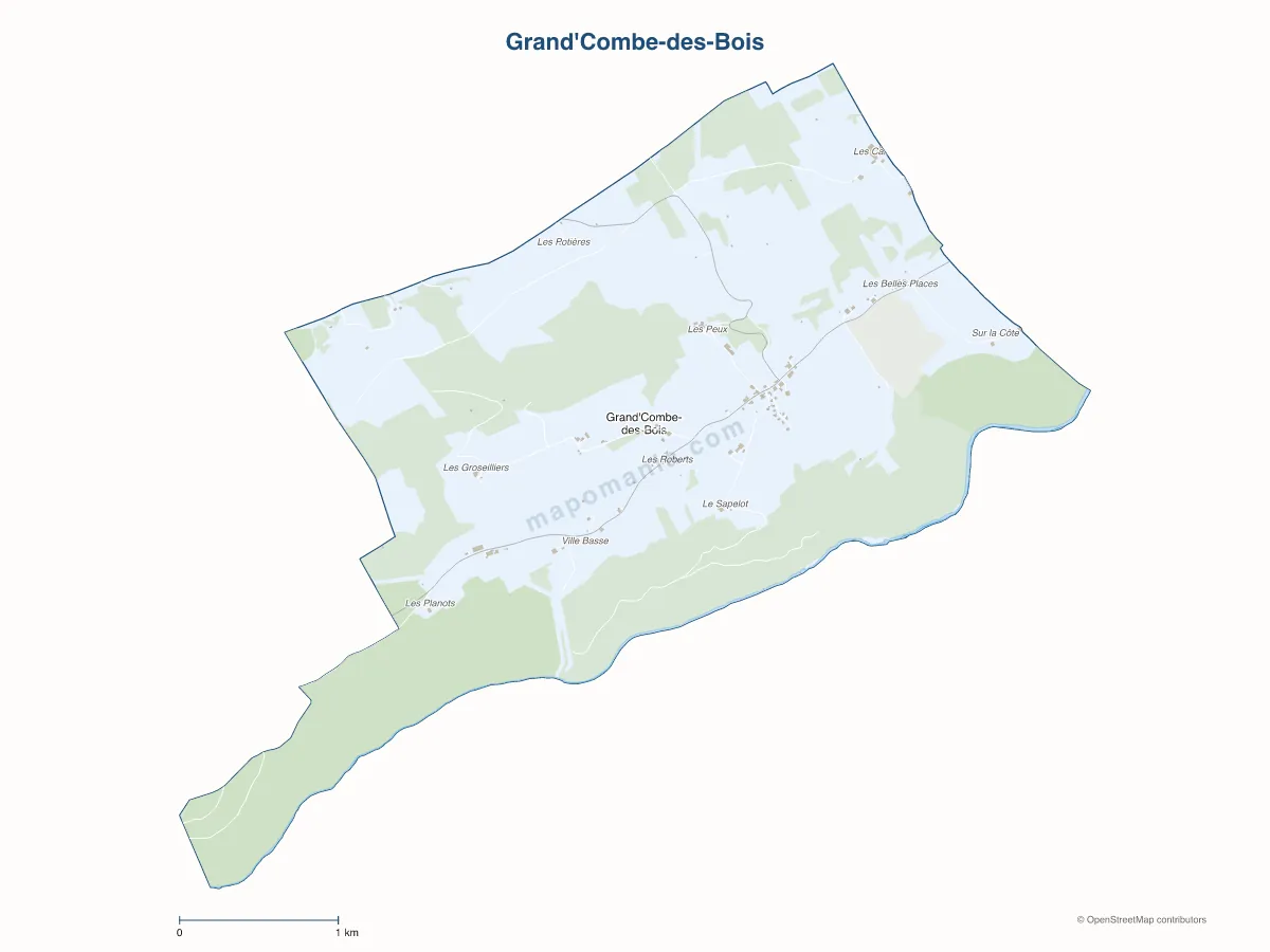 Carte de Grand'Combe-des-Bois à personnaliser