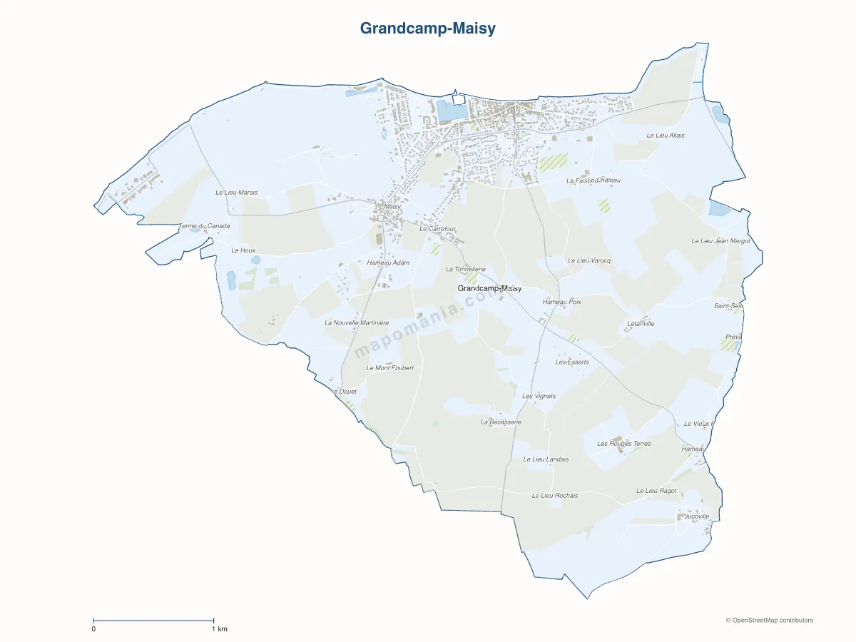 Carte de Grandcamp-Maisy à personnaliser