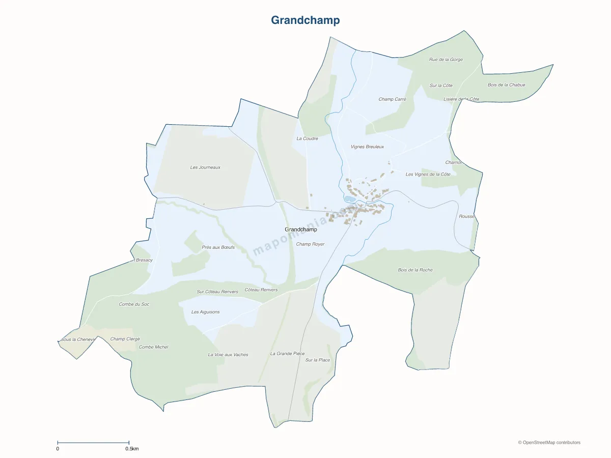 Carte de Grandchamp à personnaliser