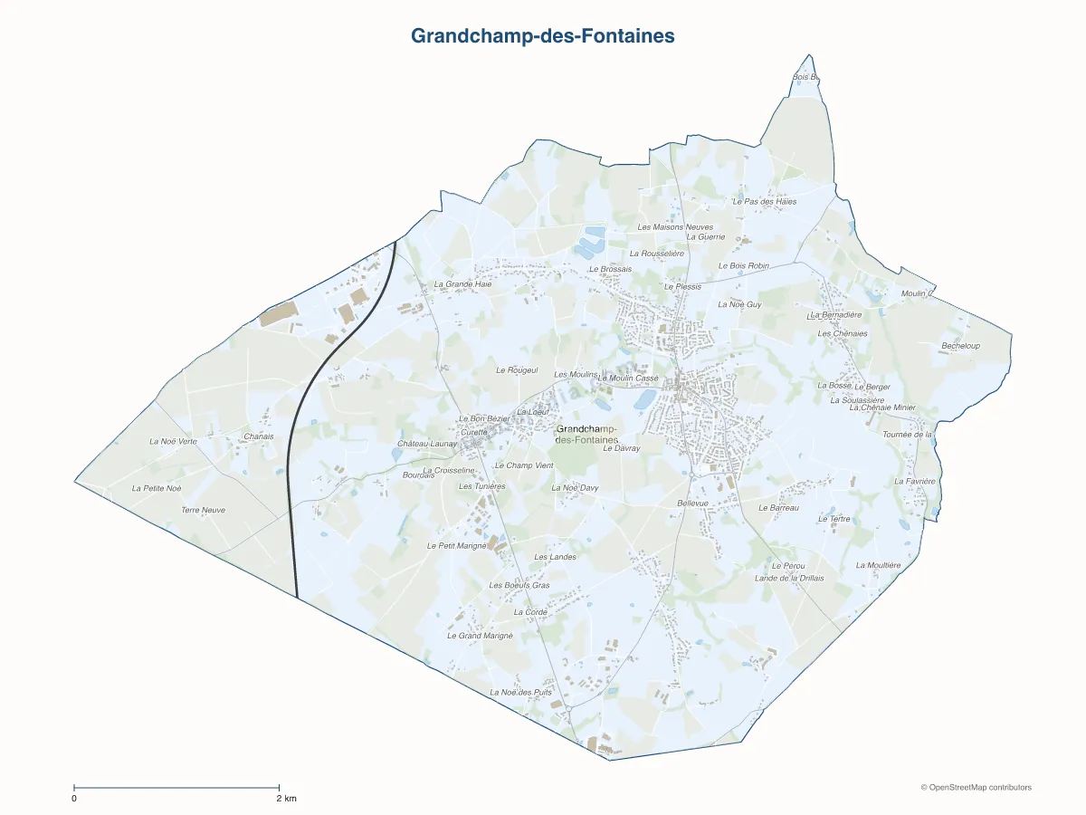 Carte de Grandchamp-des-Fontaines à personnaliser