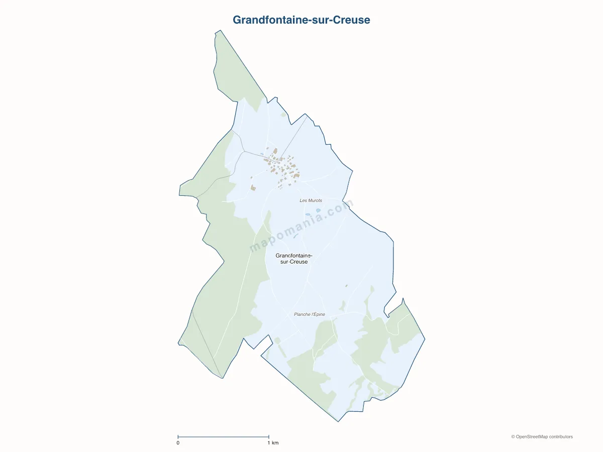 Carte de Grandfontaine-sur-Creuse à personnaliser