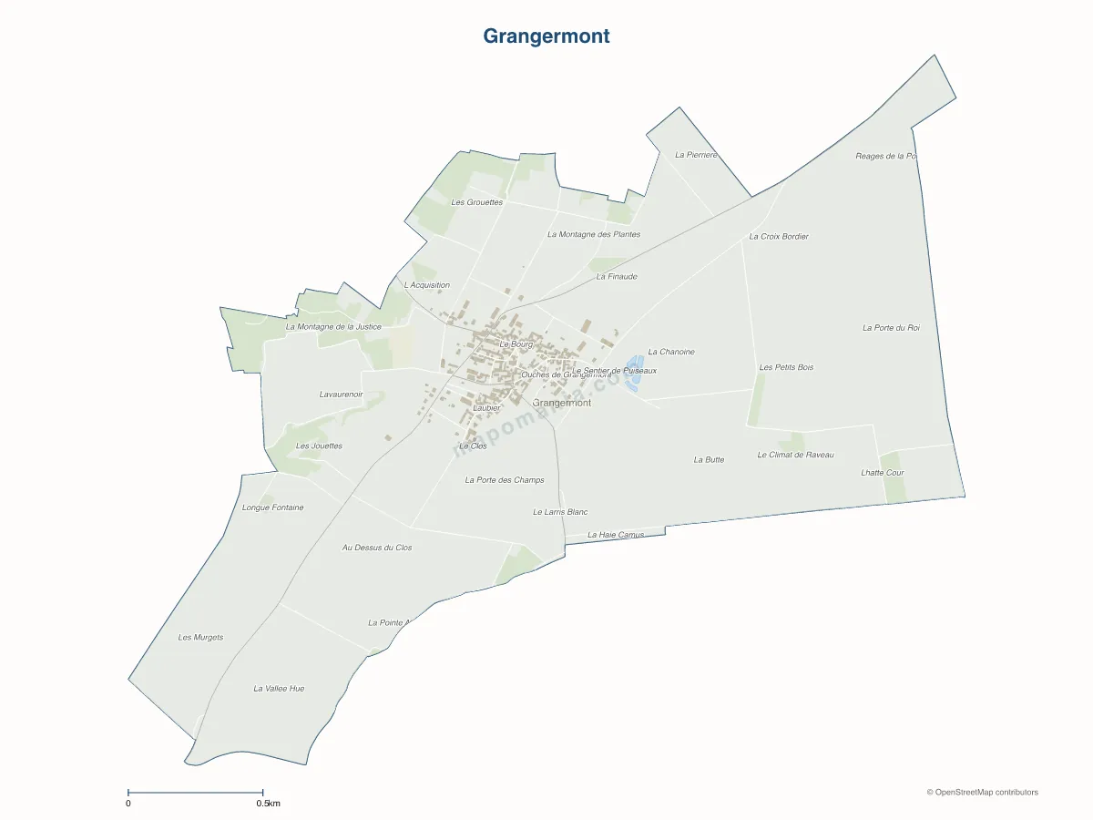 Carte de Grangermont à personnaliser
