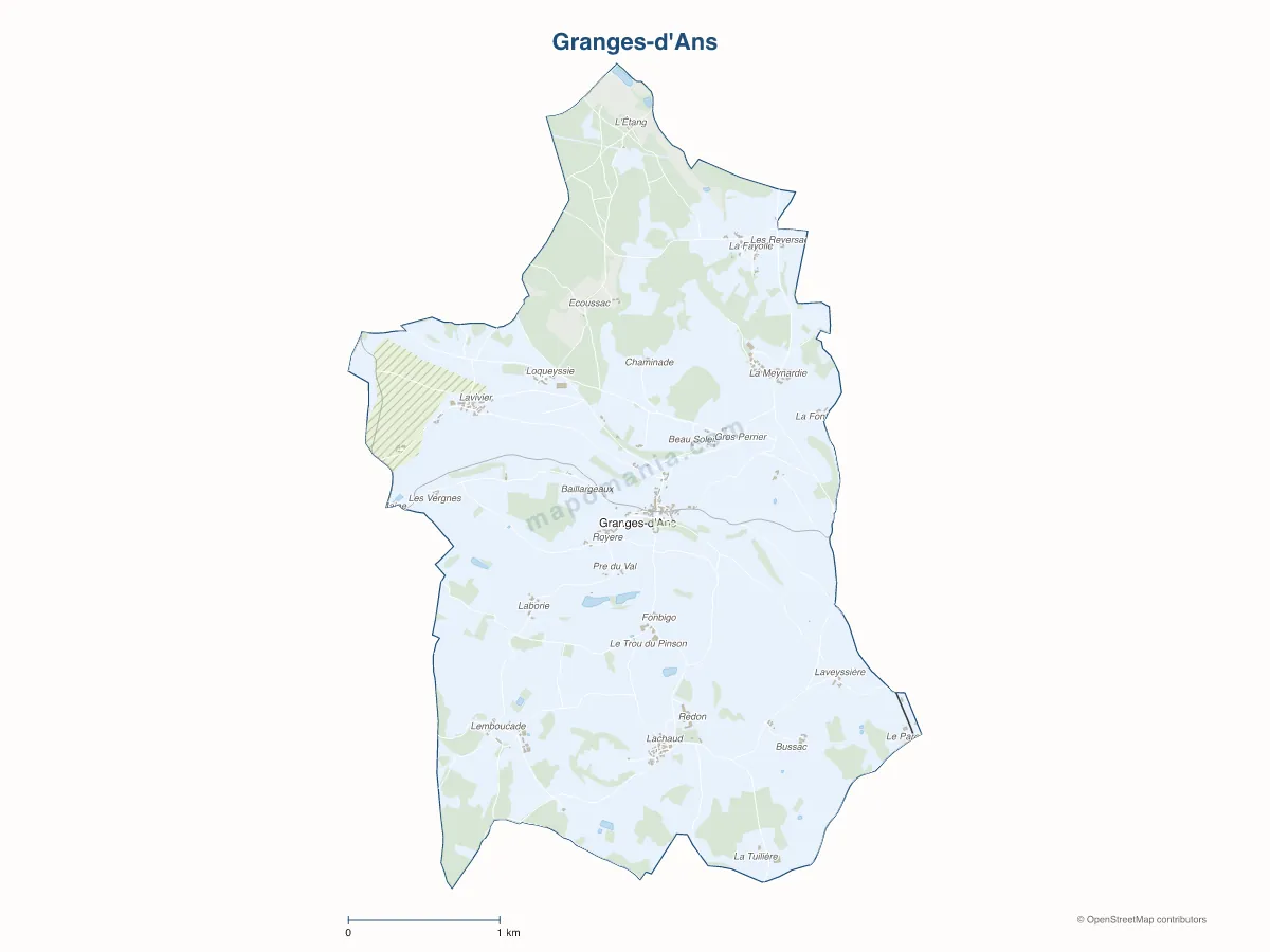 Carte de Granges-d'Ans à personnaliser
