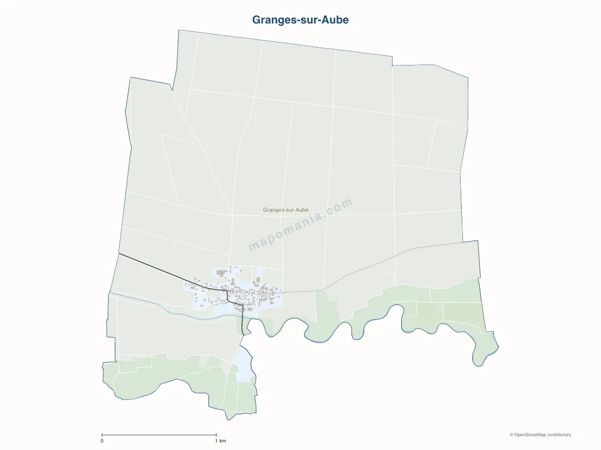 Carte de Granges-sur-Aube à personnaliser