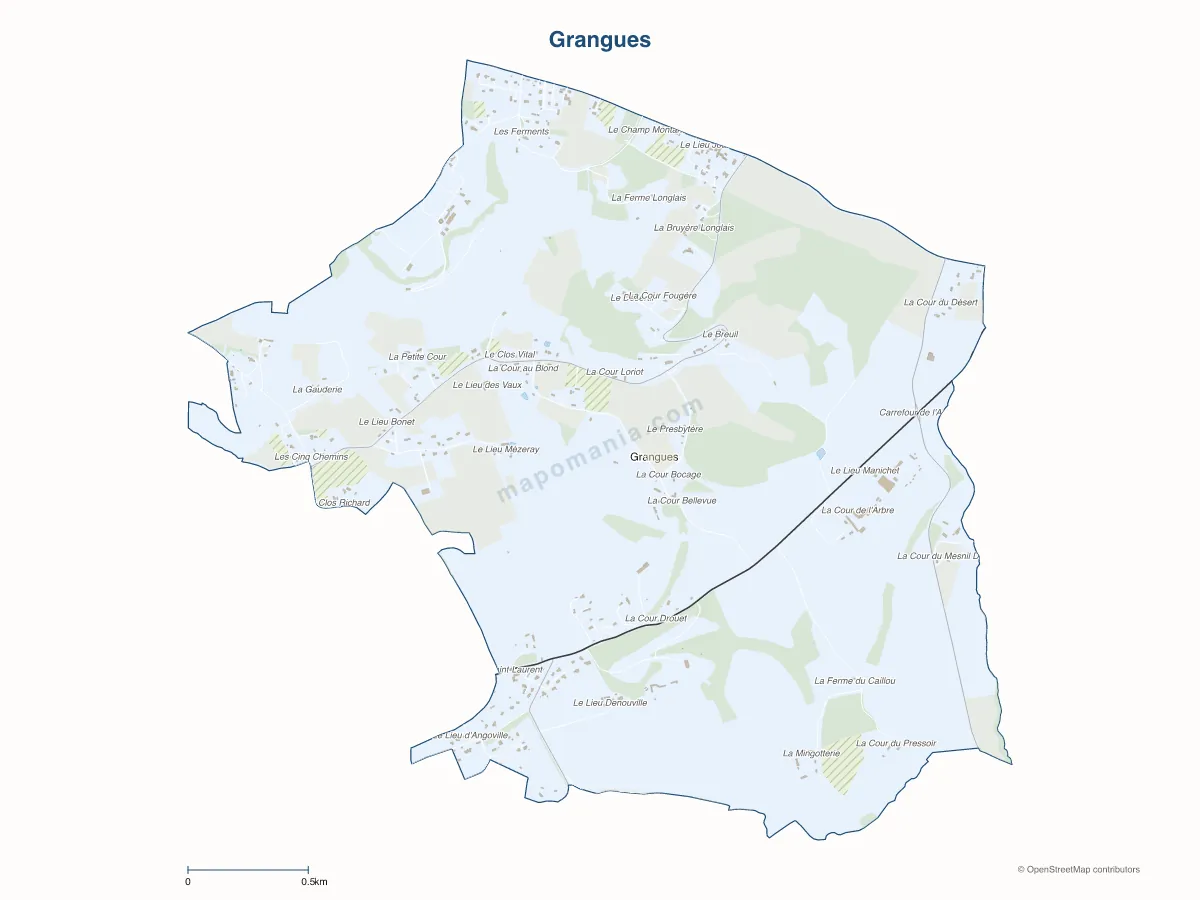 Carte de Grangues à personnaliser