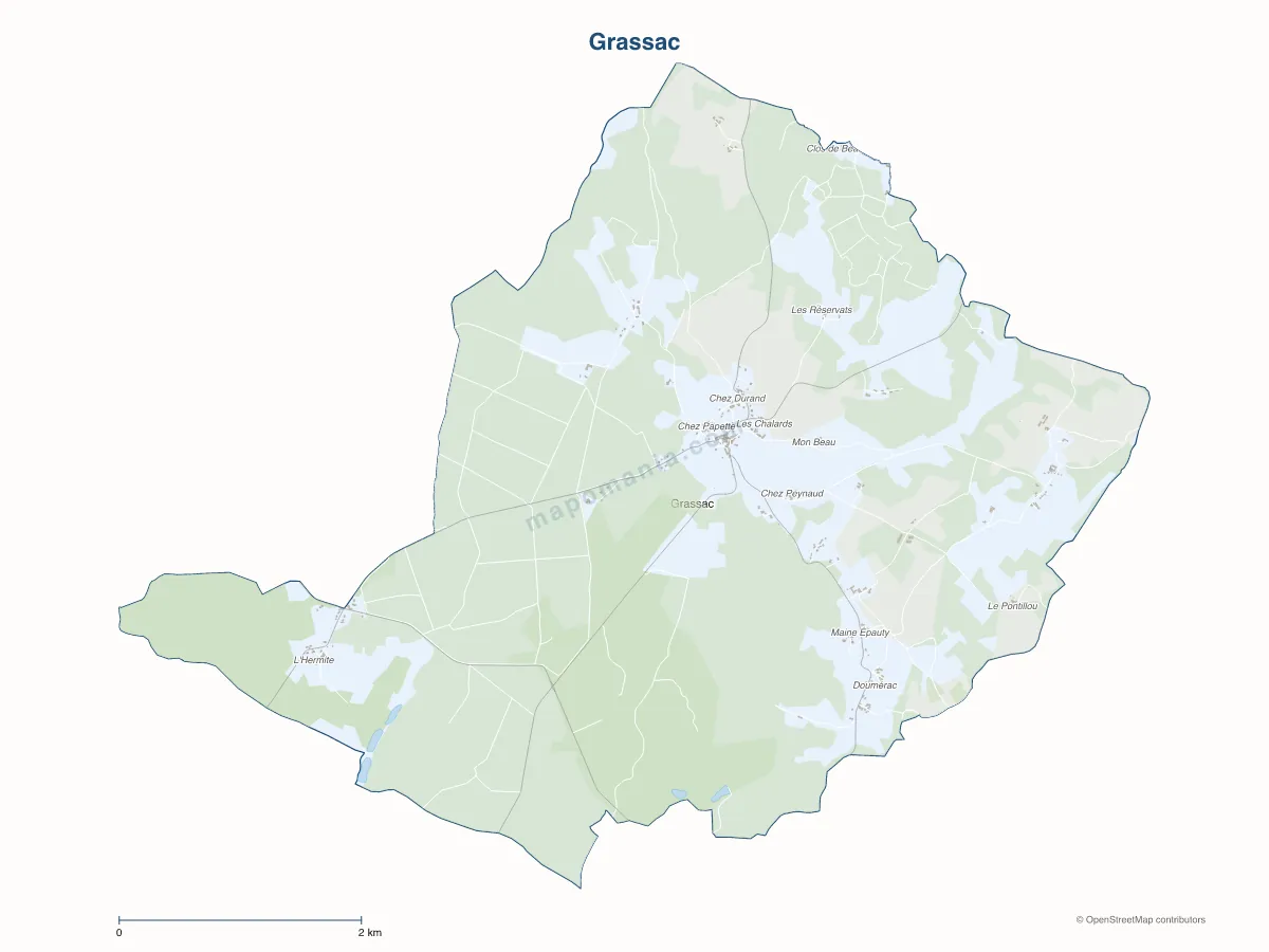 Carte de Grassac à personnaliser
