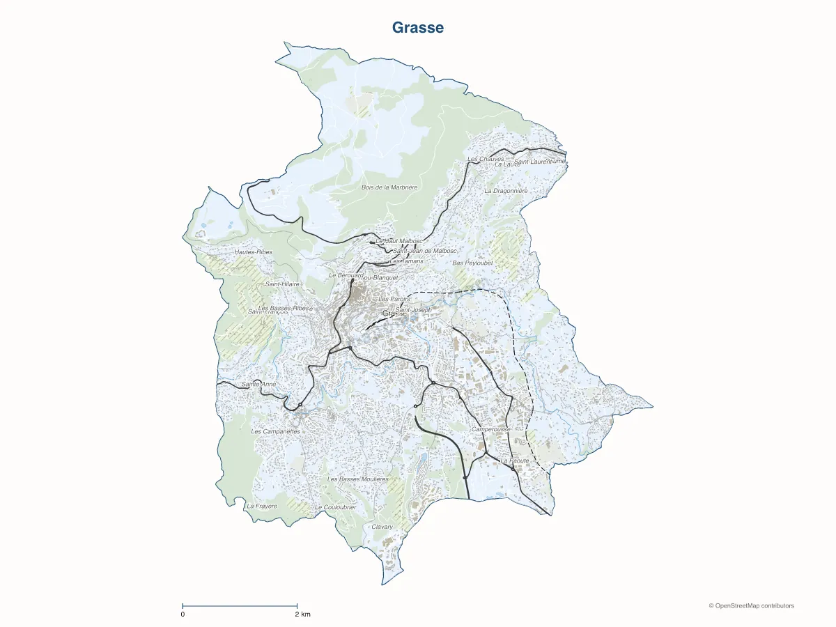 Carte de Grasse à personnaliser