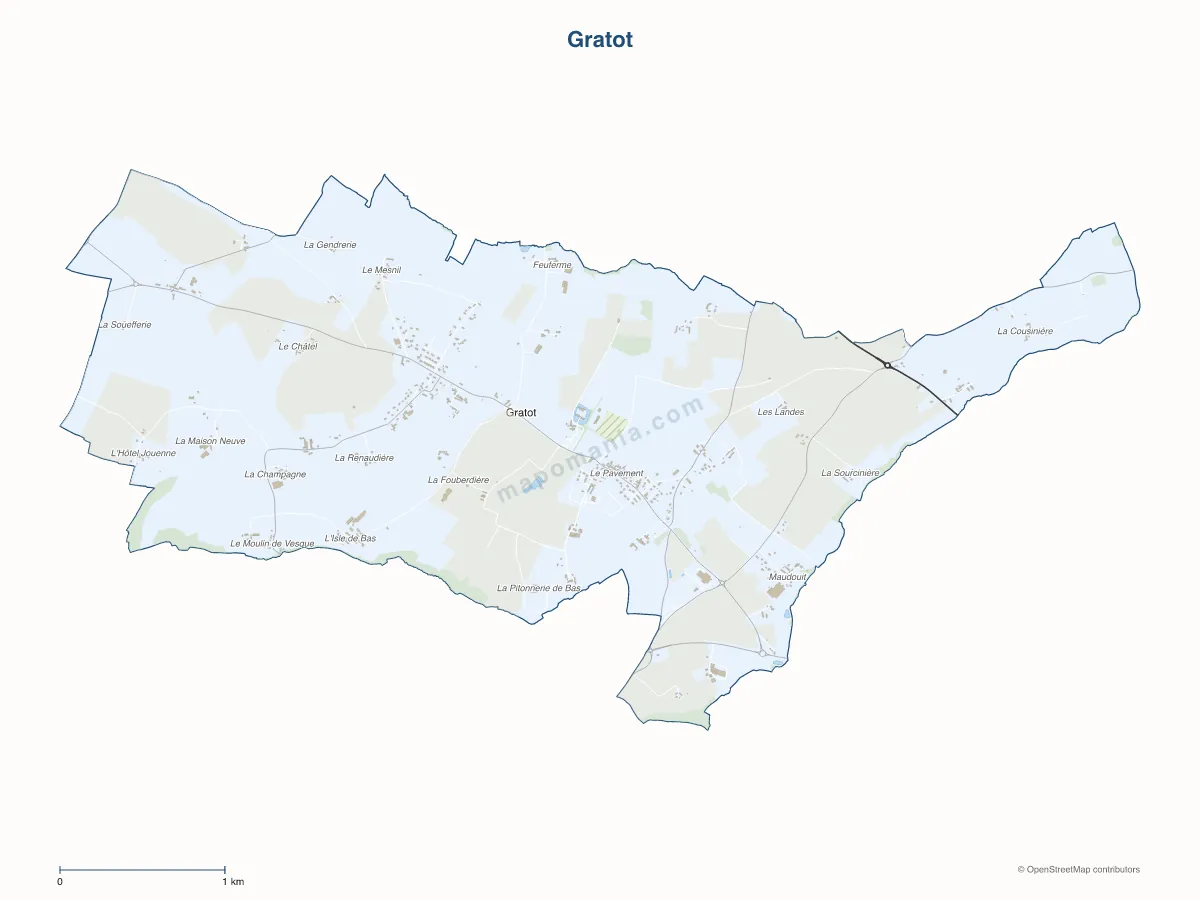 Carte de Gratot à personnaliser