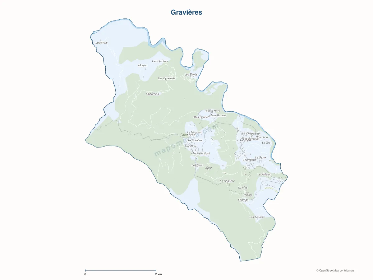 Carte de Gravières à personnaliser