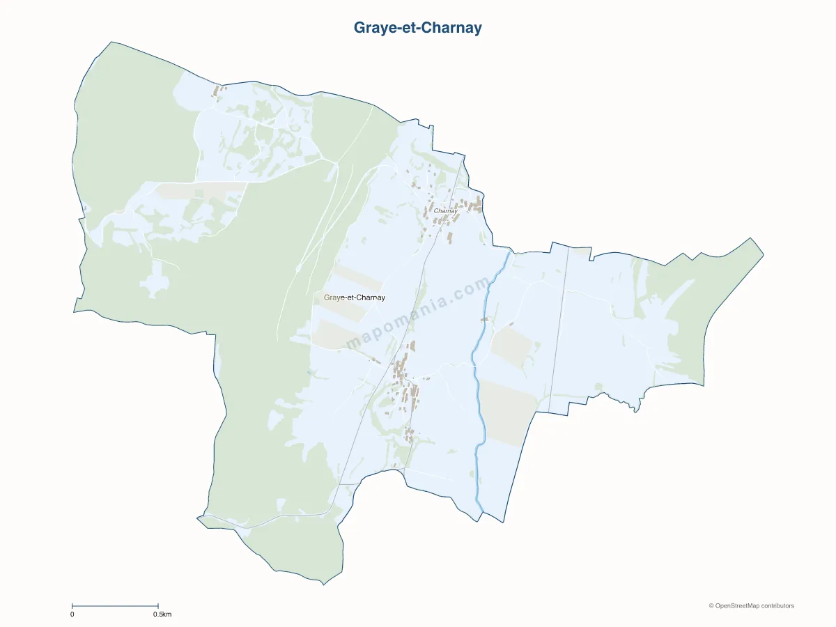 Carte de Graye-et-Charnay à personnaliser
