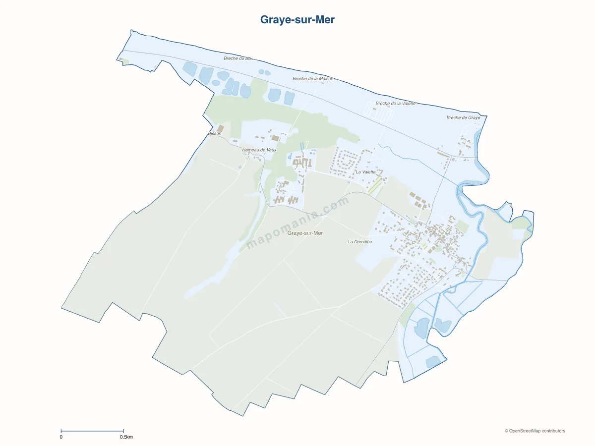 Carte de Graye-sur-Mer à personnaliser
