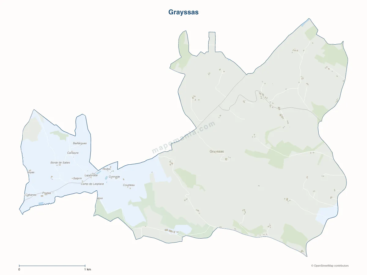 Carte de Grayssas à personnaliser