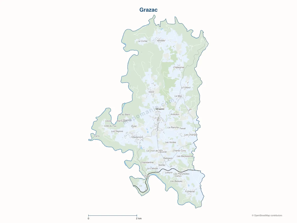 Carte de Grazac à personnaliser