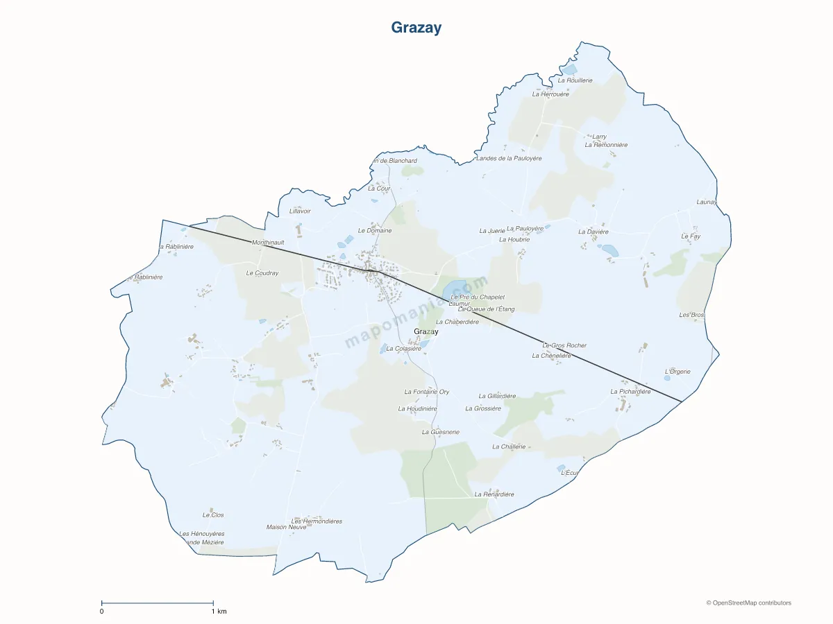 Carte de Grazay à personnaliser
