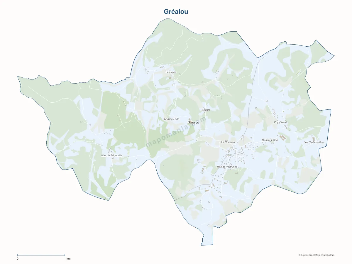 Carte de Gréalou à personnaliser
