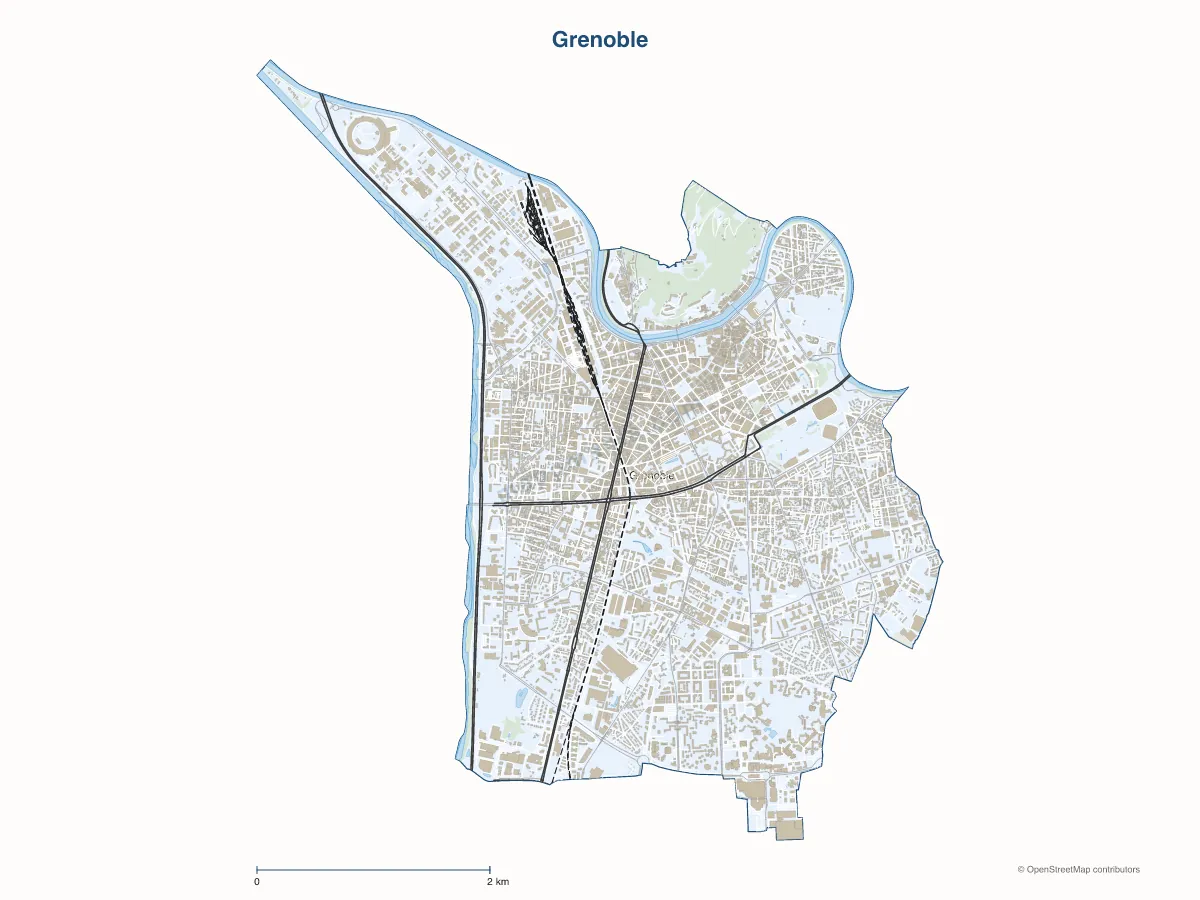 Carte de Grenoble à personnaliser
