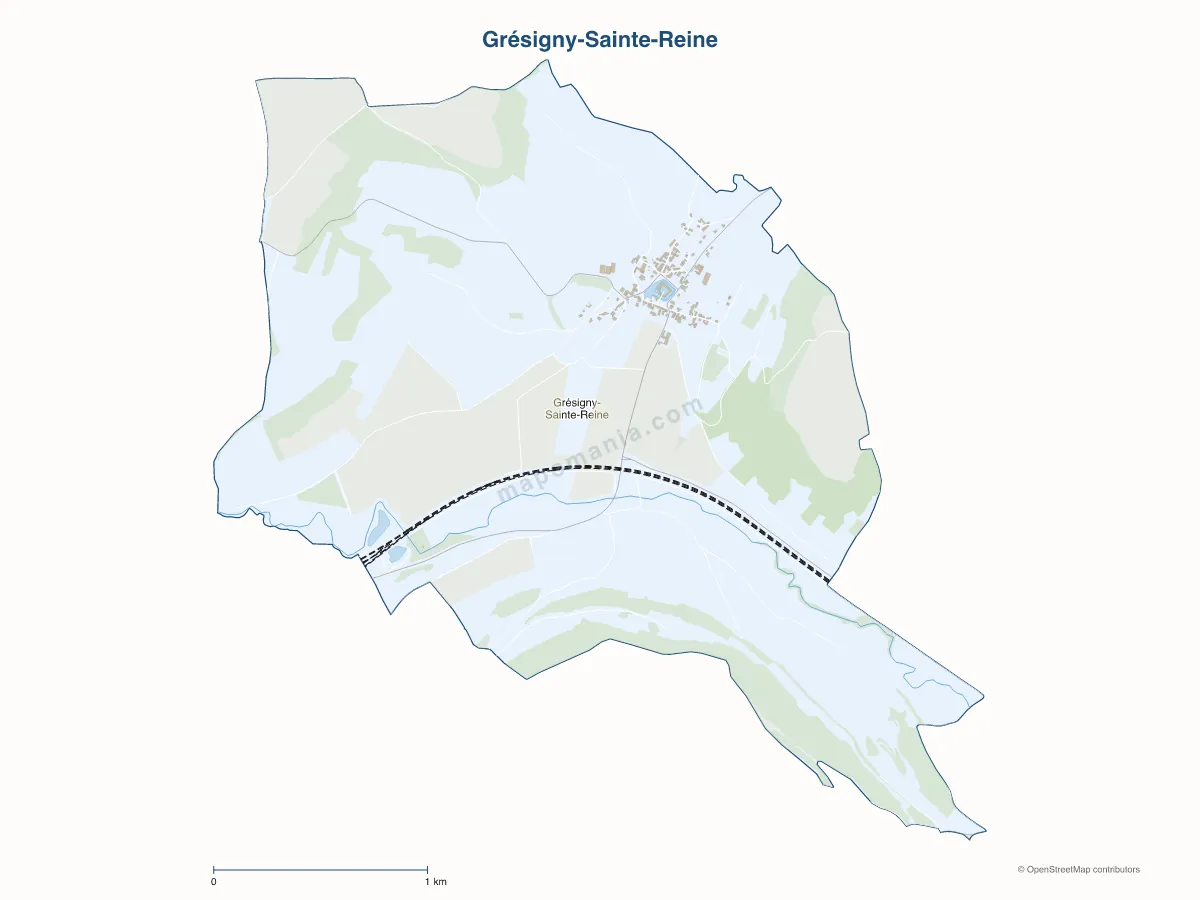 Carte de Grésigny-Sainte-Reine à personnaliser