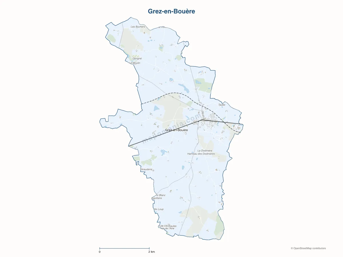 Carte de Grez-en-Bouère à personnaliser