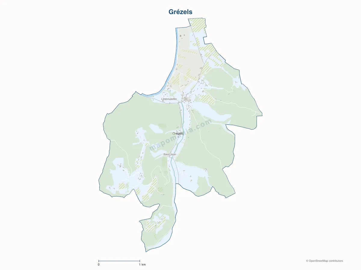 Carte de Grézels à personnaliser