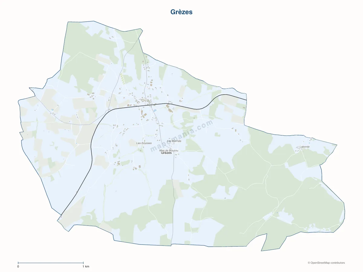 Carte de Grèzes à personnaliser