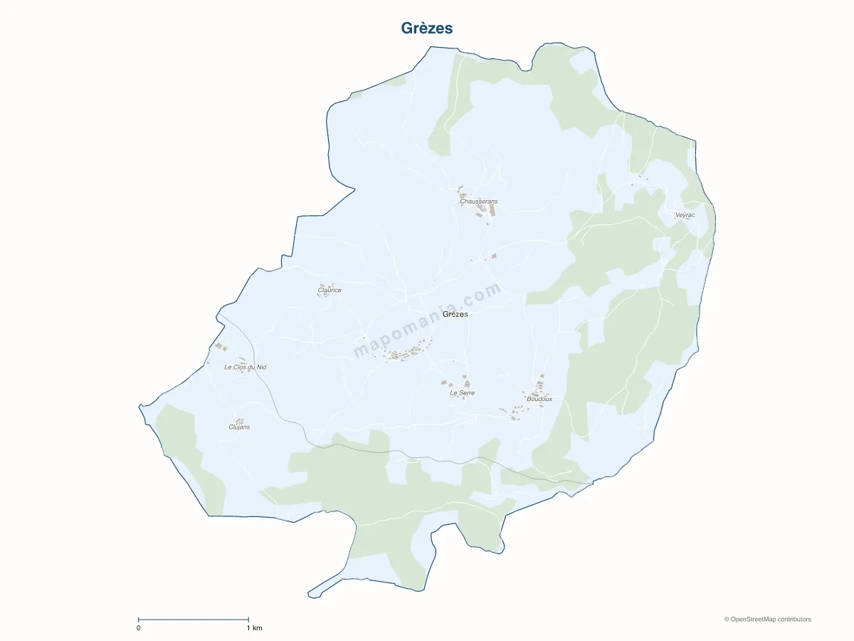 Carte de Grèzes à personnaliser