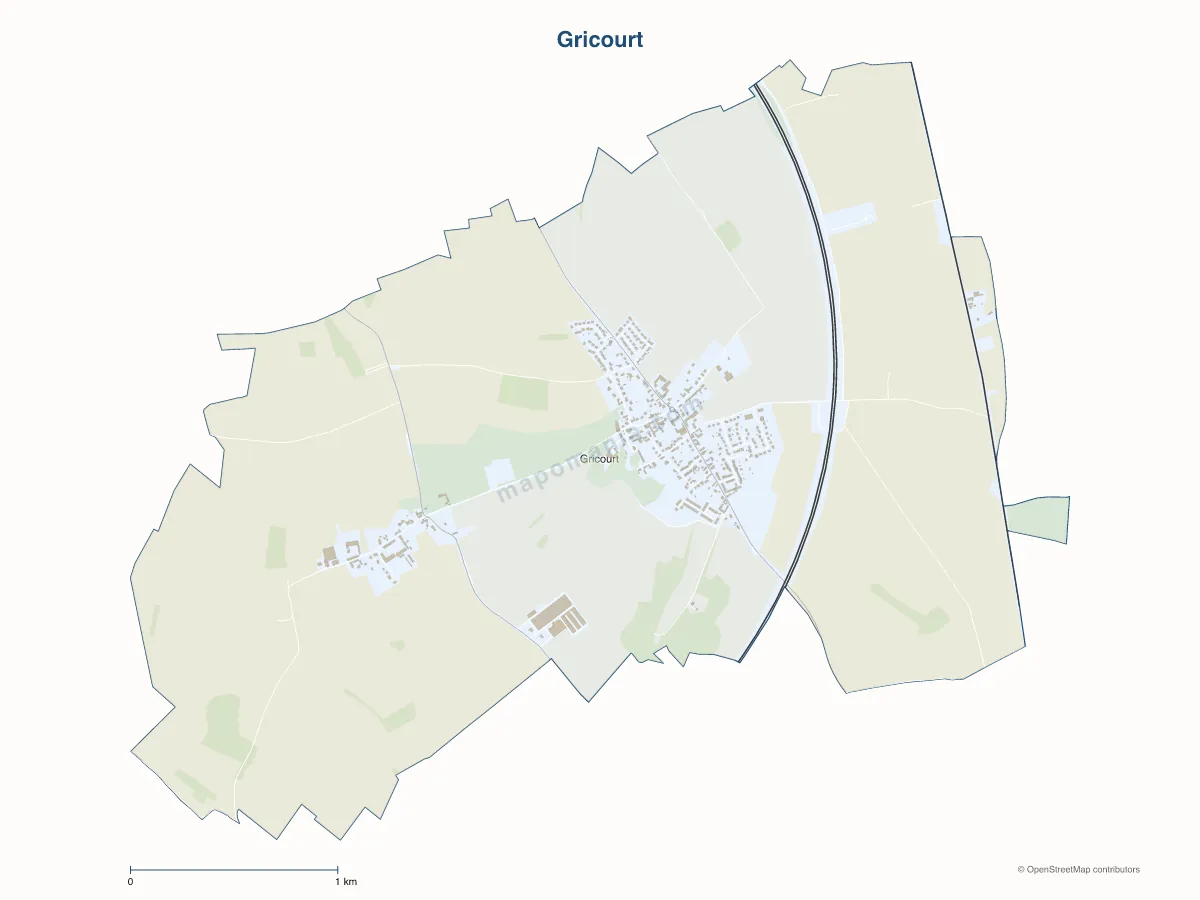 Carte de Gricourt à personnaliser
