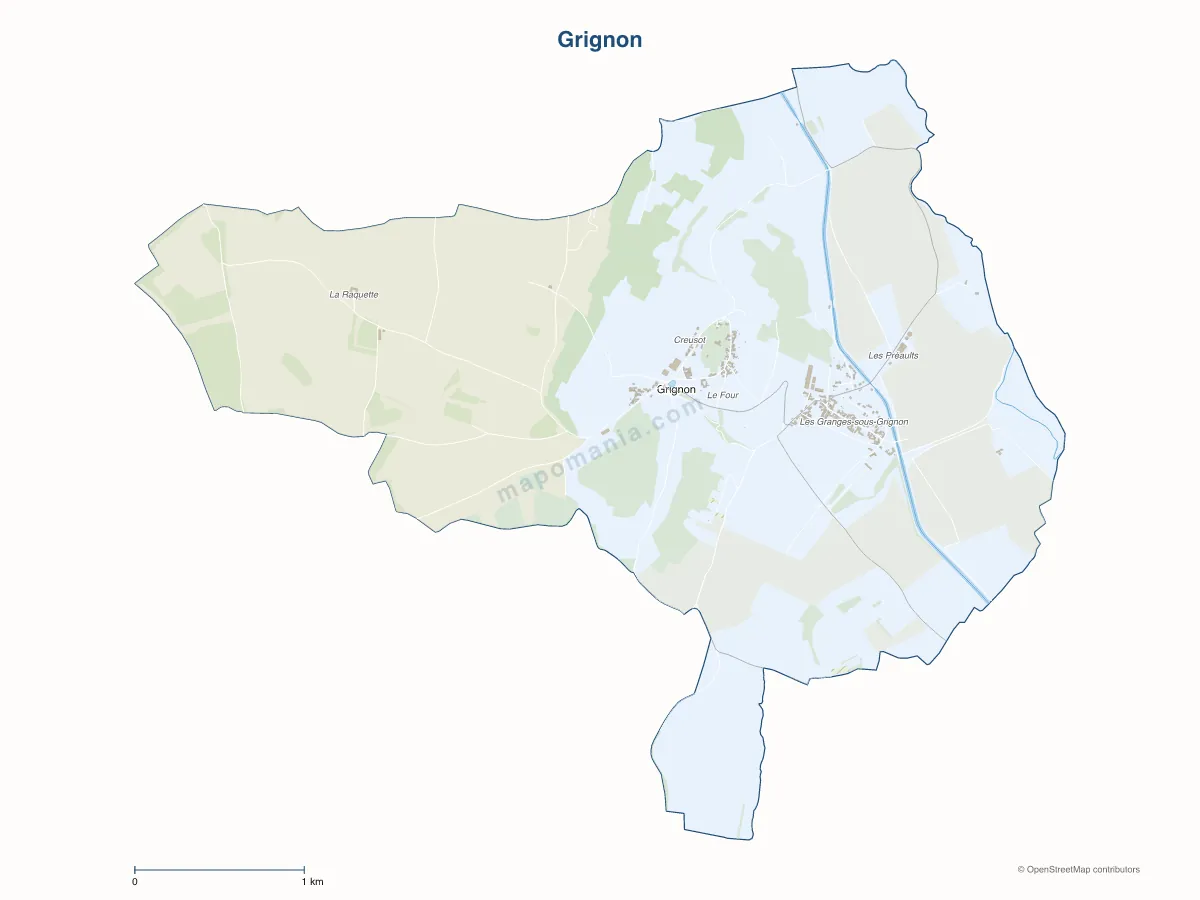 Carte de Grignon à personnaliser
