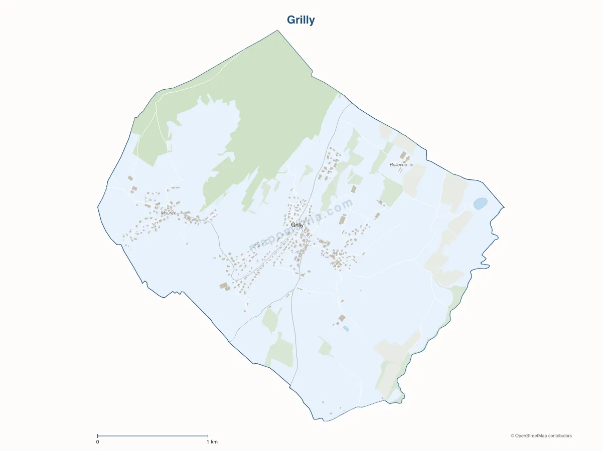 Carte de Grilly à personnaliser