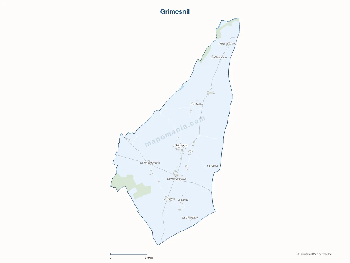 Carte de Grimesnil à personnaliser