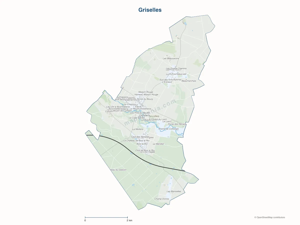 Carte de Griselles à personnaliser