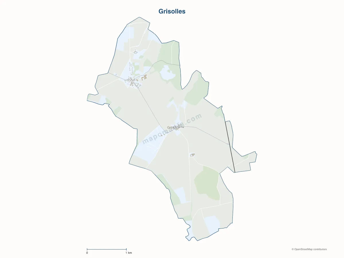 Carte de Grisolles à personnaliser