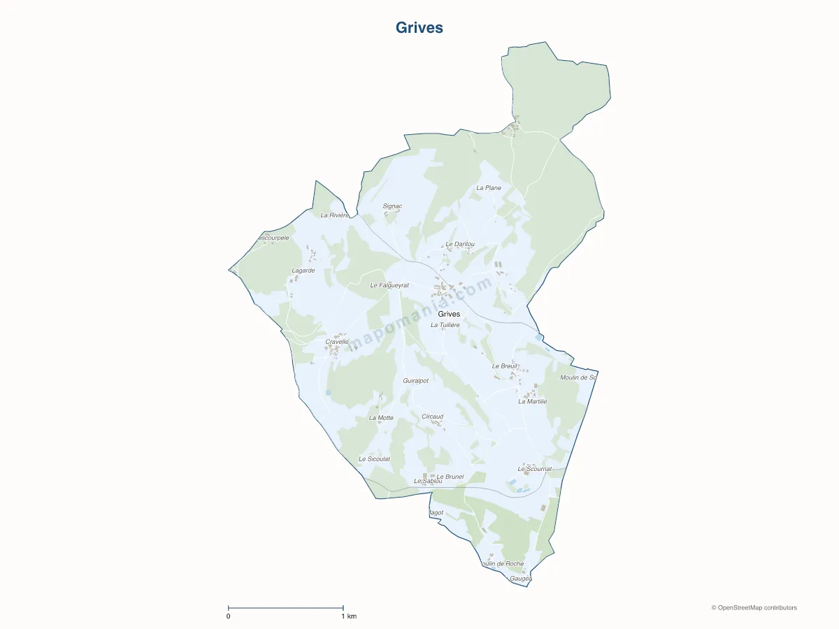 Carte de Grives à personnaliser