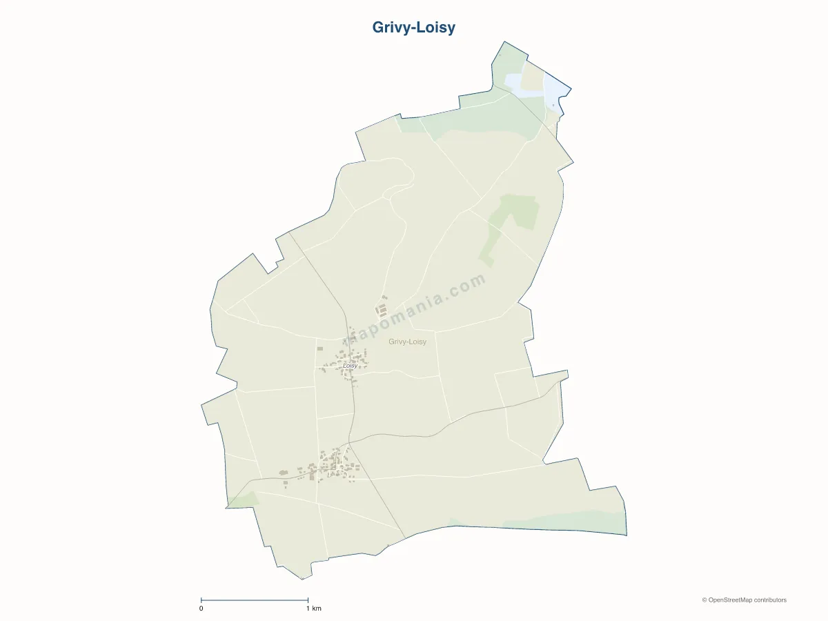 Carte de Grivy-Loisy à personnaliser