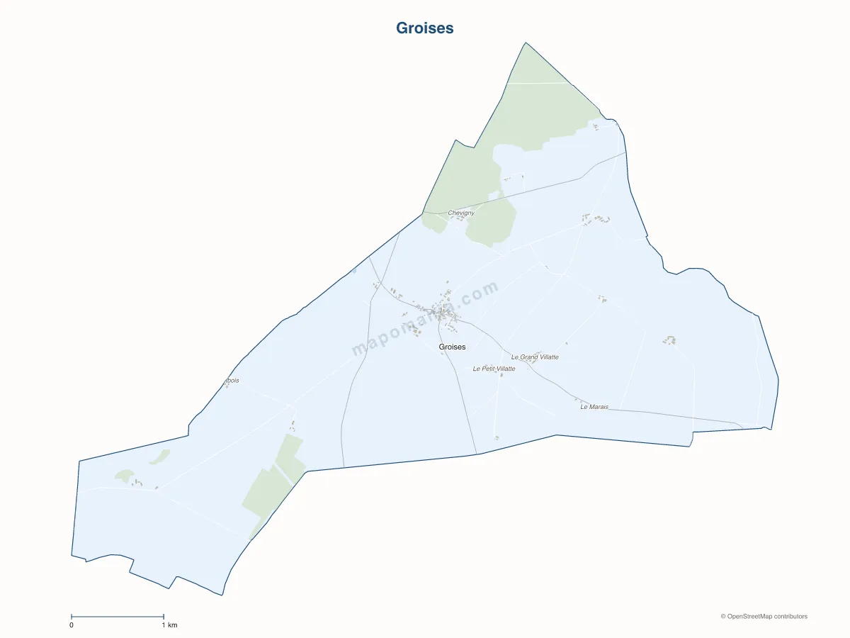 Carte de Groises à personnaliser