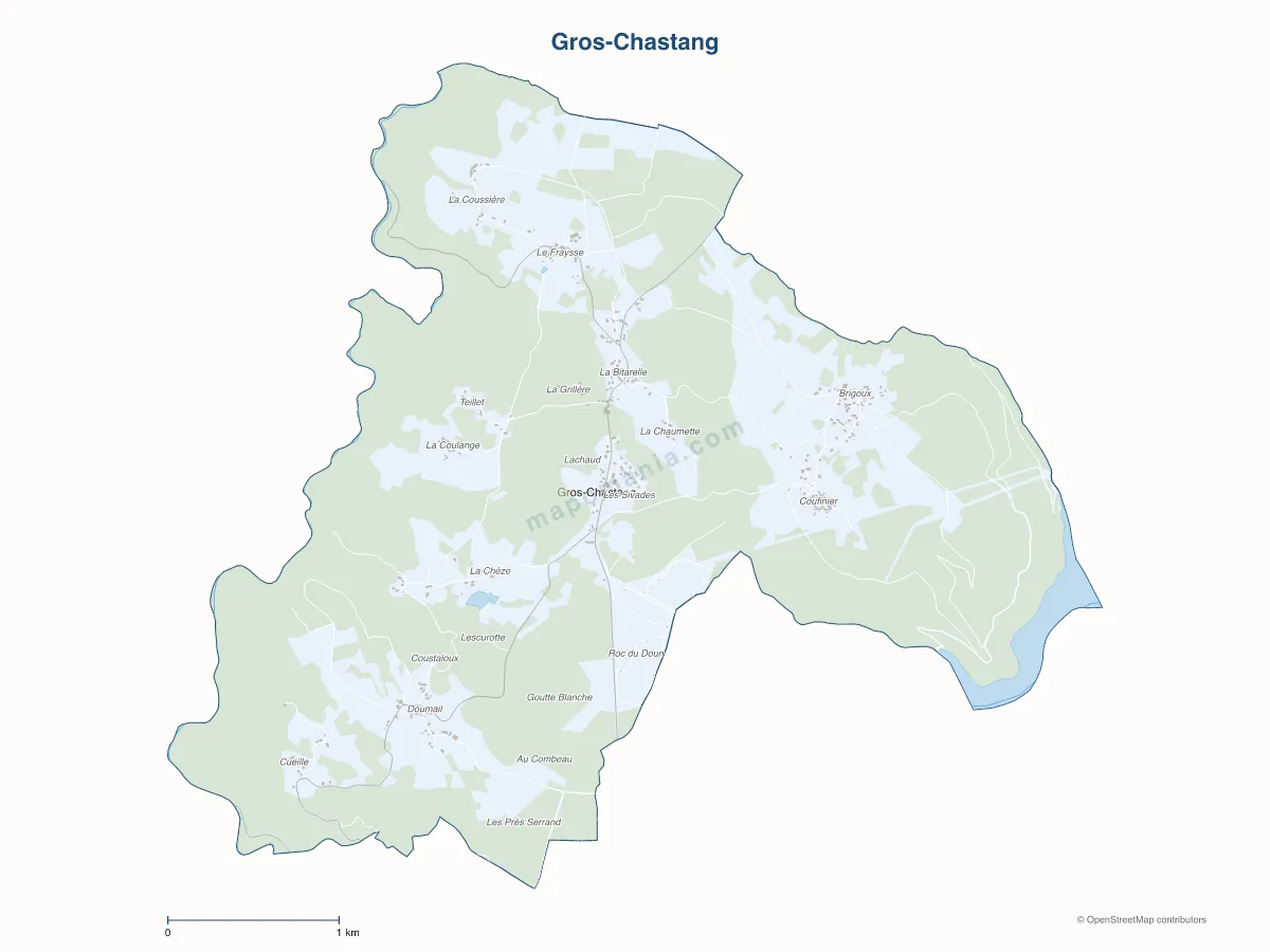 Carte de Gros-Chastang à personnaliser