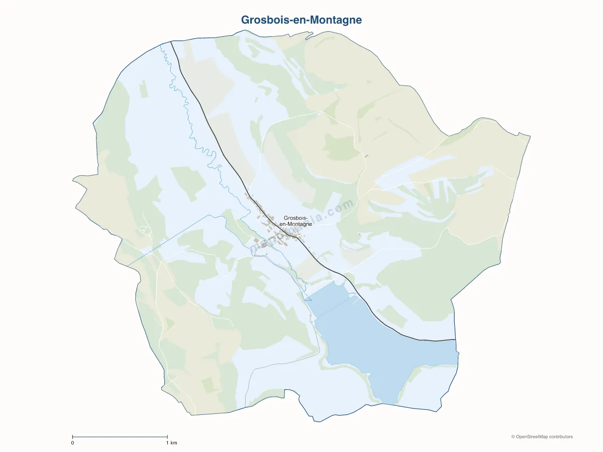 Carte de Grosbois-en-Montagne à personnaliser