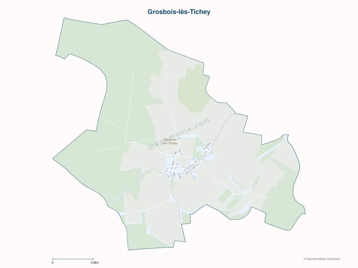 Carte de Grosbois-lès-Tichey à personnaliser