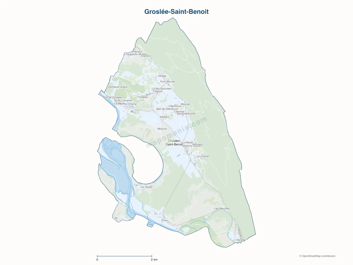 Carte de Groslée-Saint-Benoit à personnaliser