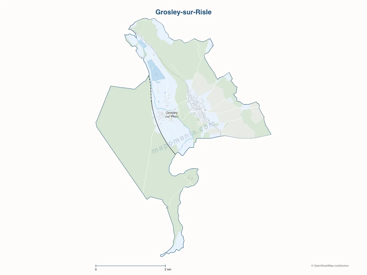 Carte de Grosley-sur-Risle à personnaliser