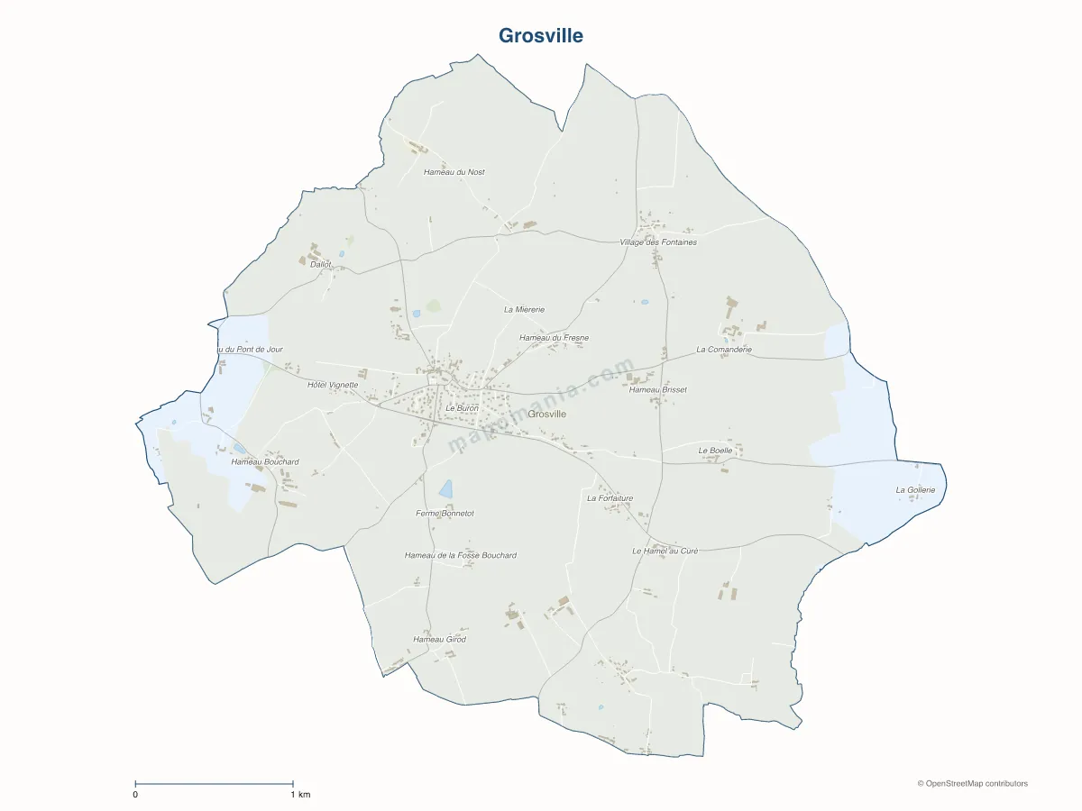 Carte de Grosville à personnaliser