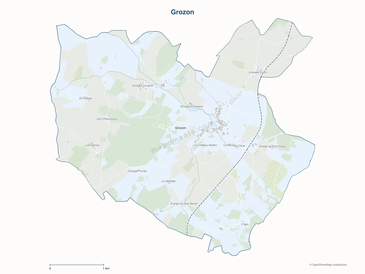 Carte de Grozon à personnaliser