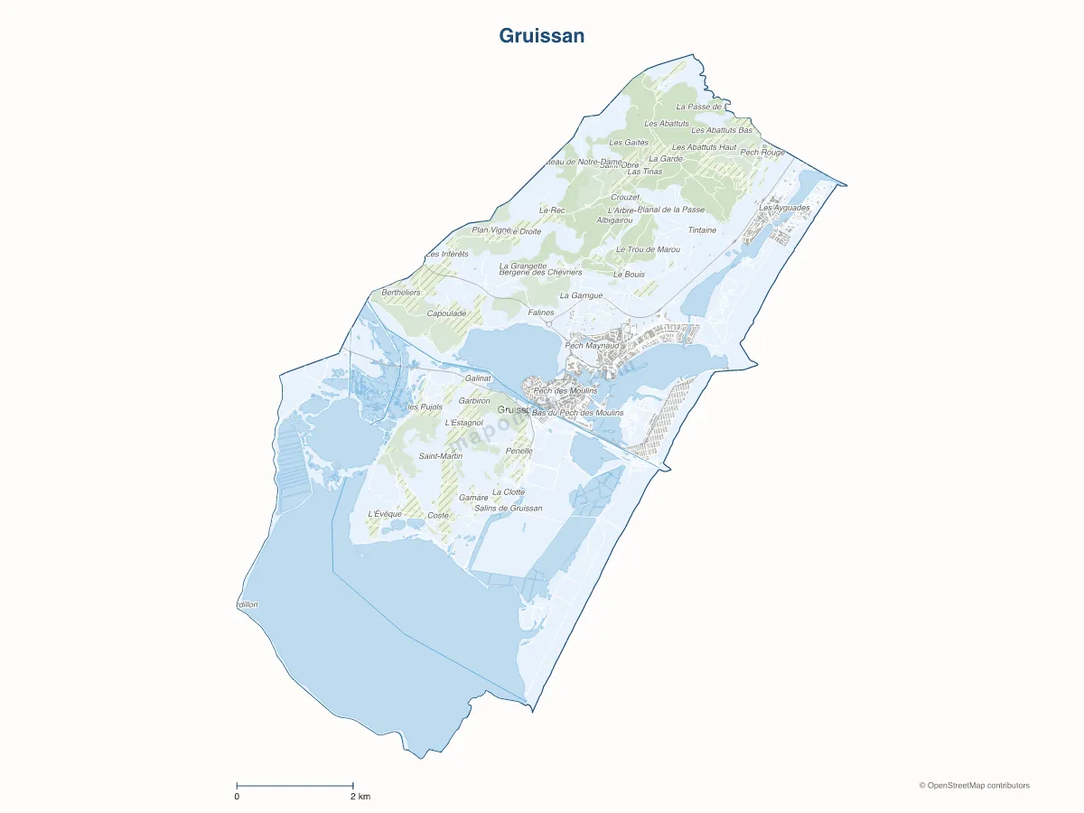 Carte de Gruissan à personnaliser