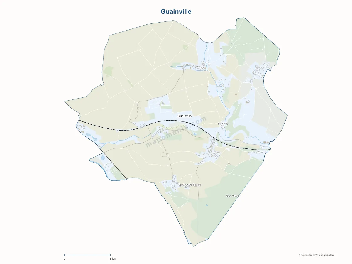 Carte de Guainville à personnaliser
