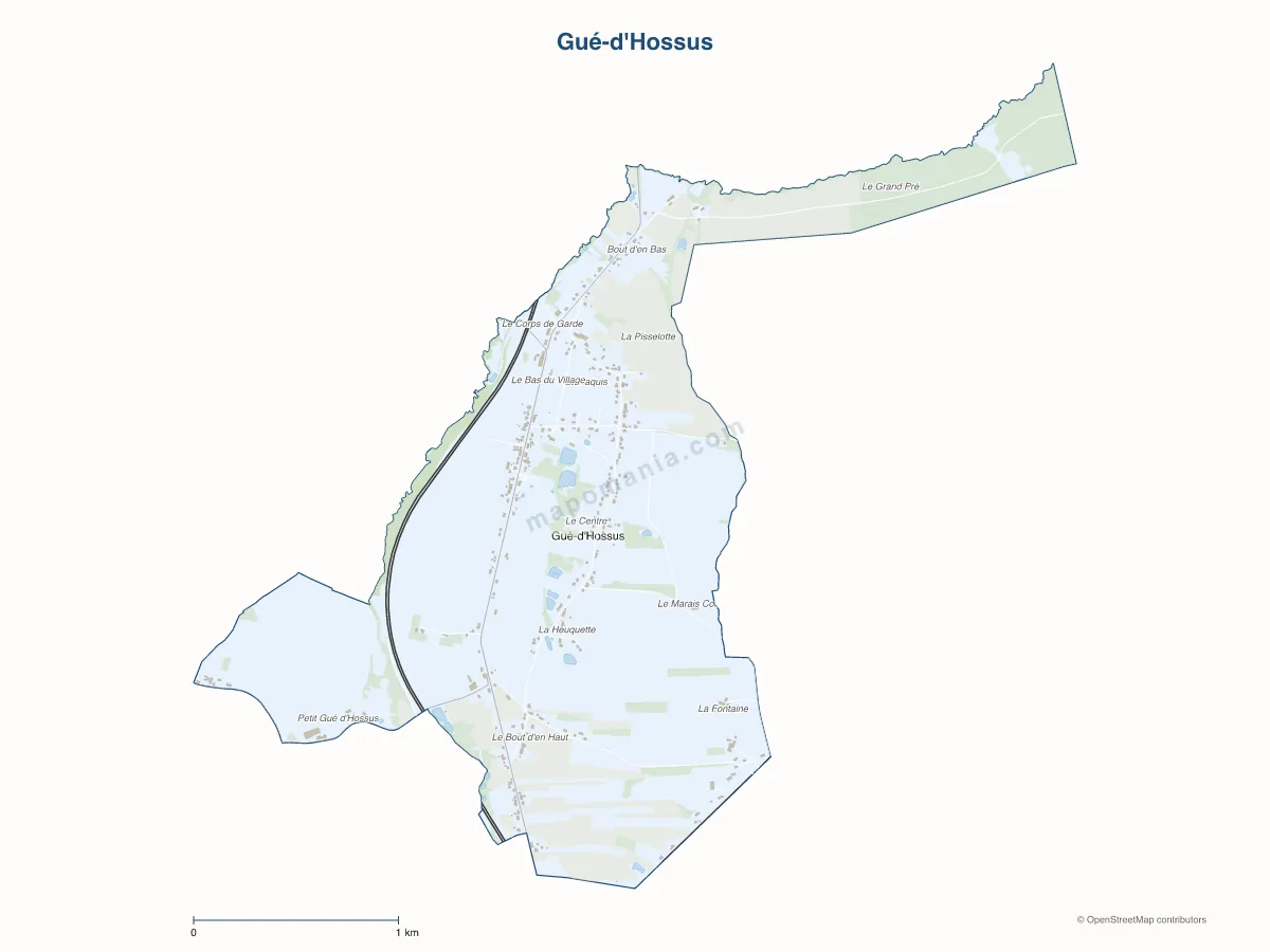 Carte de Gué-d'Hossus à personnaliser