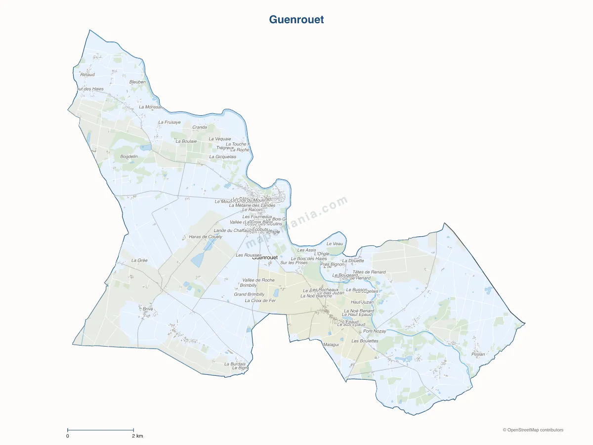Carte de Guenrouet à personnaliser
